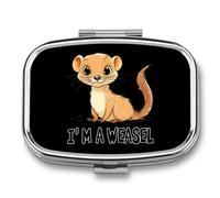 I'm A Weasel Pill Box 2 Compartment Pill Case Decorative Organizer Storage Boxes Holder Cute