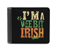 I'm A Wee Bit Irish Classic Mens Wallets Women Slim Bifold Wallet Card Holder for Front Pocket