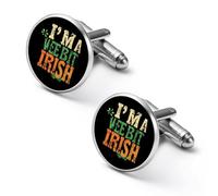 I'M A Wee Bit Irish Round Cufflinks for Men Classic Cuff Links Jewellery for Wedding Business Party