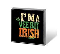 I'M A Wee Bit Irish Square Brooch Metal Pin Badges Classic Lapel Pins Jewellery Unisex