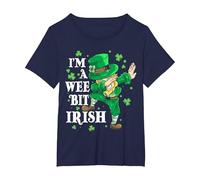 I'm A Wee Bit Irish St Patrick's Day Funny Leprechaun Dab T-Shirt, Women's Plus, Navy Blue, 3X