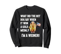 I'm A Weiner Funny Hot Dog Joke 4th of July USA Flag Mustard Sweatshirt