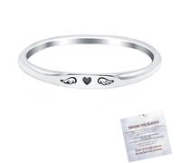 I'm a Wife to a Husband Circle Wings Memorial Ring - Hug From Heaven Angel Wing Ring for Women, 7 UK, Metal, No Gemstone