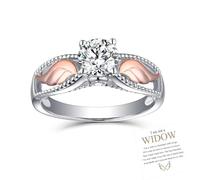 I'm a Wife to a Husband Circle Wings Memorial Ring, Hug From Heaven Ring Hug From Heaven Circle Wings Memorial Ring Fashion Angel Wing Ring for Women and Girls Inspirational Jewelry Gift, 8, Metal