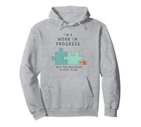 I'm a Work in Progress Slow Growth Motivational Pullover Hoodie, Adult Unisex, Heather Grey, M