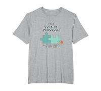 I'm a Work in Progress Slow Growth Motivational T-Shirt, Men's Big and Tall, Heather Grey, 5X Tall