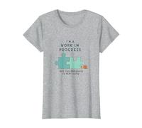I'm a Work in Progress Slow Growth Motivational T-Shirt, Women, Heather Grey, XL