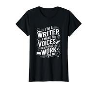 I'm A Writer I Make Voices in My Head Work for Me - Author Value Graphic T-Shirt, Women, Black, S