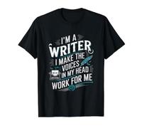 Im A Writer I Make Voices in My Head Work for Me Value Graphic T-Shirt, Men, Black, S