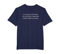 I'm Actually Not Funny I'm Just Really Mean Humorous Sarcasm T-Shirt, Men's Big and Tall, Navy Blue, 6X Tall
