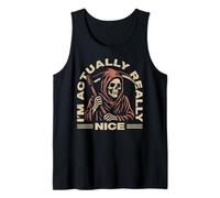 I'm Actually Really Nice Grim Reaper Angel Of Death Matching Tank Top