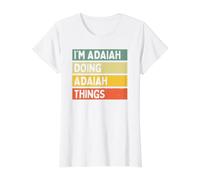 I'm Adaiah Doing Adaiah Things Funny Personalized Quote Value Graphic T-Shirt, Women, White, S