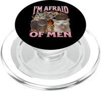 I'm Afraid Of Men Funny Cat Meme Bootleg Graphic PopSockets PopGrip for MagSafe