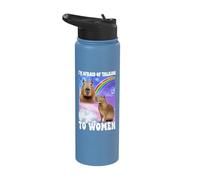 I'm Afraid of Talking to Women Capybara Stainless Steel Insulated Water Bottle