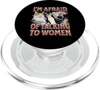 I'm Afraid Of Talking To Women Funny Cat Meme Bootleg PopSockets PopGrip for MagSafe