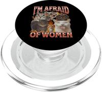 I'm Afraid Of Women Funny Cat Meme Bootleg Graphic PopSockets PopGrip for MagSafe