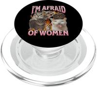 I'm Afraid Of Women Funny Cat Meme Bootleg Graphic PopSockets PopGrip for MagSafe