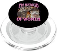 I'm Afraid Of Women Funny Cat Meme Bootleg Graphic PopSockets PopGrip for MagSafe