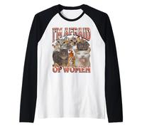 I'm Afraid Of Women Funny Cat Meme Bootleg Graphic Raglan Baseball Tee