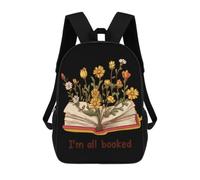 I'm All Booked 17 Inch Backpack for Work Travel | Lightweight Basic Daypack Carry On Bags