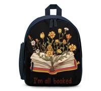 I'm All Booked Mini Backpack for Work Travel Blue | Small Lightweight Basic Daypack Carry On Bags
