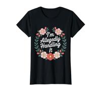 I'm Allegedly Handling It Coping Sarcasm - Value Graphic T-Shirt, Women, Black, XL