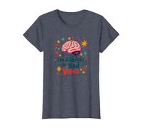 Im Allergic to Bad Vibes Brain Positivity Art T-Shirt, Women, Heather Blue, M