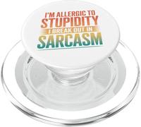 I'm Allergic To Stupidity I Break Out In Sarcasm Retro PopSockets PopGrip for MagSafe