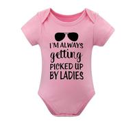 I'm Always Getting Picked Up By Ladies Baby Bodysuit Funny Cute Newborn Romper Clothing Pink-style-1 18months