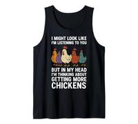 I'm Always Thinking About More Chickens Addicts Farmer Moms Tank Top