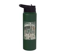 I'm Ammosexual Tshirt Gun Lover Funny Guns Ammo Dad Weapon Stainless Steel Insulated Water Bottle