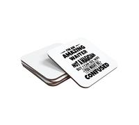 I'm an Amazing Waiter Not A Magician But I Can See Why you Might Be Confused Hand Printed Drinks Coaster