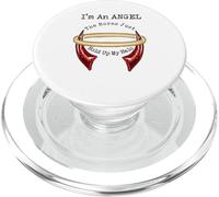 I'm an Angel Devil Horns Hold up my Halo Funny Sarcastic PopSockets PopGrip for MagSafe