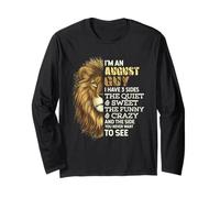 I'm an August Guy - I Have 3 Sides - Lion Leo Birthday Long Sleeve T-Shirt