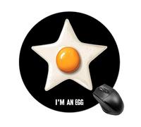 Im An Egg Fried Egg Mouse Pad Round Mouse Mat Waterproof Mousepad with Non-Slip Rubber Base