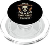 i'm an electrician and a dad nothing shocks me skull dad PopSockets PopGrip for MagSafe