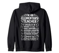 I'm an Elementary Teacher Quote and Whimsical School Doodles Zip Hoodie