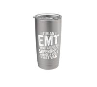 I'm an EMT Not A Regular Superhero Fast Van Distressed Art Stainless Steel Insulated Tumbler