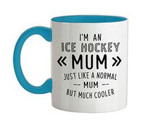 I'm an Ice Hockey Mum - 11oz - Ceramic Two-Tone Mug for Coffee/Tea - Babyblue/White - One Size