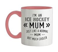 I'm an Ice Hockey Mum - 11oz - Ceramic Two-Tone Mug for Coffee/Tea - BabyPink/White - One Size