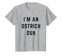 I'm an Ostrich Duh Easy Halloween Costume T-Shirt, Youth, Heather Grey, Medium