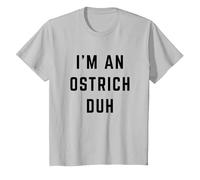 I'm an Ostrich Duh Easy Halloween Costume T-Shirt, Youth, Silver Grey, 3T