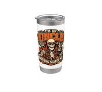 I'm an Uncle Nothing Scares Me Funny Skeleton Halloween Stainless Steel Insulated Tumbler
