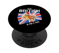 I'm as British as Fish & Chips Fun British Heritage Boy Girl PopSockets Adhesive PopGrip