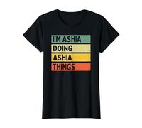 I'm Ashia Doing Ashia Things Funny Personalized Quote Value Graphic T-Shirt, Women, Black, L