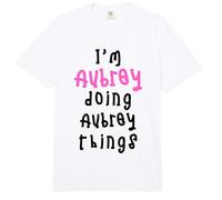 I'm Aubrey Doing Aubrey Things. Cute Personalized Slogan for Comfort Colors Adult Heavyweight T-Shirt
