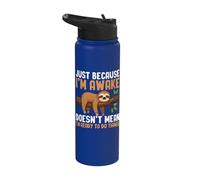 I'm Awake But Not Ready to Do Things Funny Lazy Sloth Stainless Steel Insulated Water Bottle