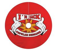 I'm Back by Popular Demand Funny Christmas Tree Skirt Red 36 Inches Xmas Tree Mat Funny Decor for Family Christmas Holiday
