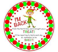 I'm Back Elf Christmas Stickers, Seals, Fund Raiser, North Pole Breakfast Idea