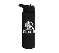I'm Basically A Detective Funny True Crime Podcast Stainless Steel Insulated Water Bottle